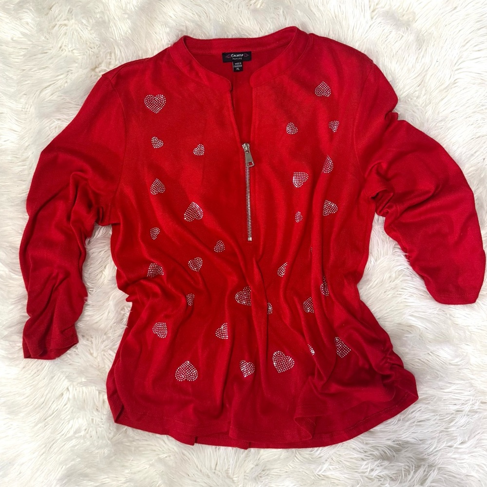 Cocomo Red Heart Embellished Top